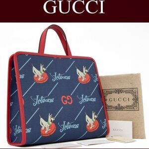 Gucci Red and Blue Jetsons Print Briefcase